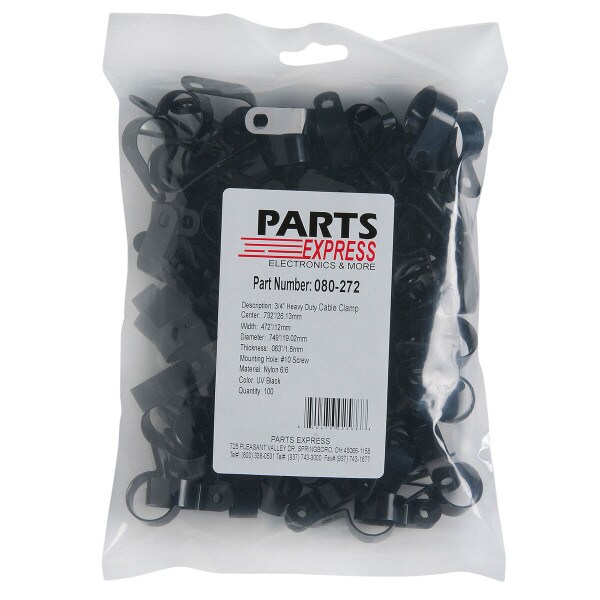 Main product image for Heavy Duty Cable Clamps 3/4" Black 100 Pcs. 080-272